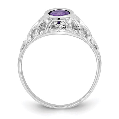14k White Gold 7x5mm Oval Amethyst ring