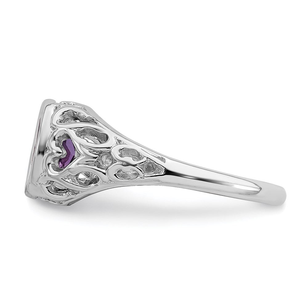 14k White Gold 7x5mm Oval Amethyst ring