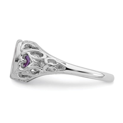 14k White Gold 7x5mm Oval Amethyst ring