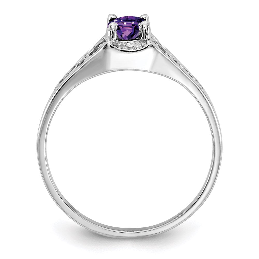 14k White Gold 6x4mm Oval Amethyst ring