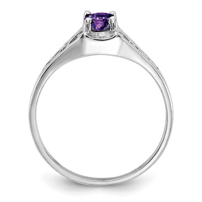 14k White Gold 6x4mm Oval Amethyst ring