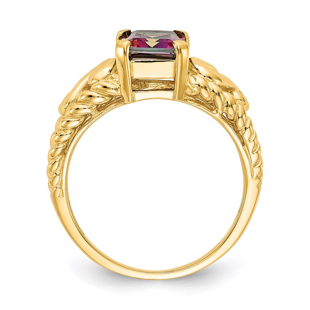 14k yellow gold mystic topaz ring y4677ft