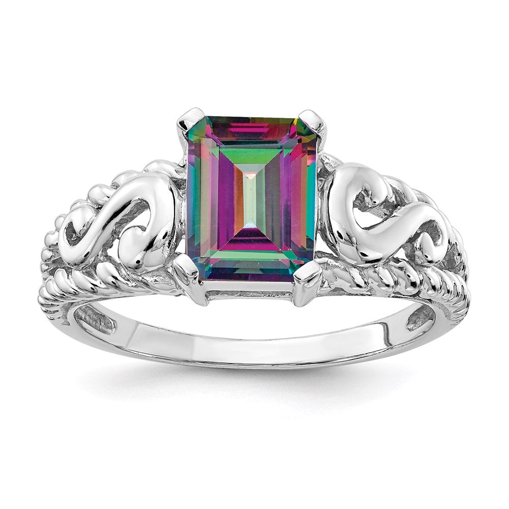 14k white gold mystic topaz ring y4678ft