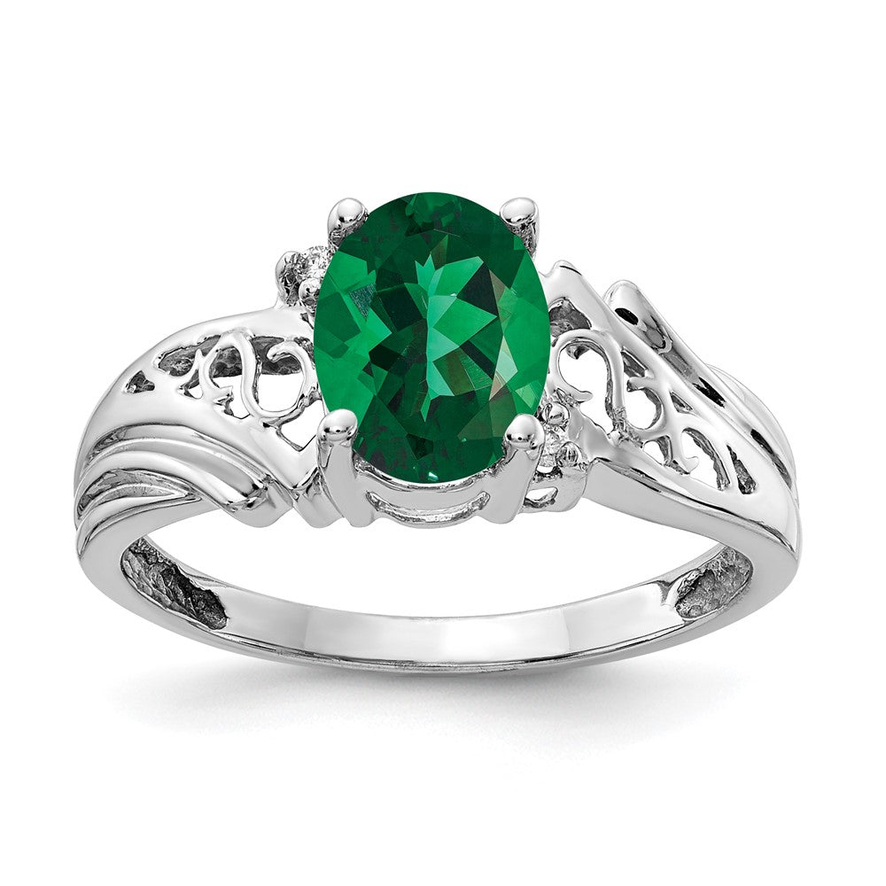 14k White Gold 8x6mm Oval Mount St. Helens AA Diamond ring