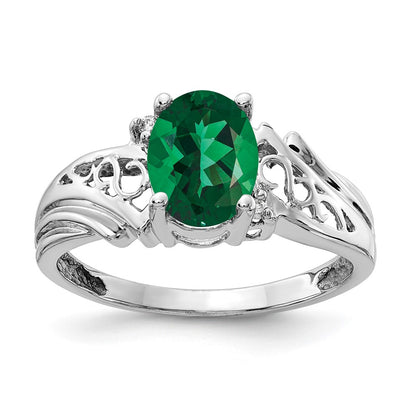 14k White Gold 8x6mm Oval Mount St. Helens AA Diamond ring