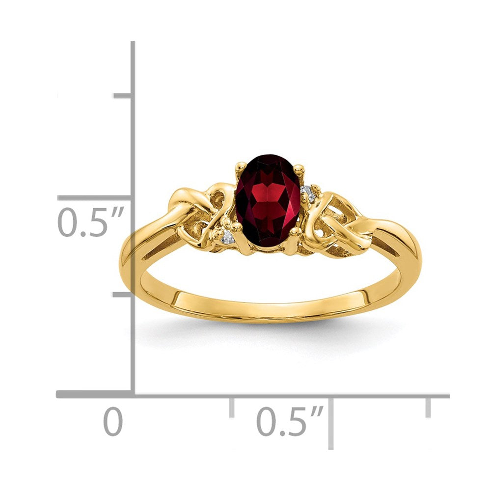 14K Yellow Gold 6x4mm Oval Garnet A Real Diamond ring