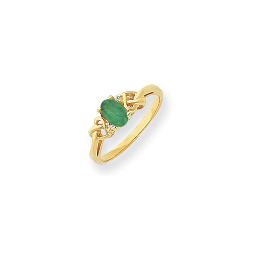 14k Yellow Gold 6x4mm Oval Mount St. Helens AAA Diamond ring