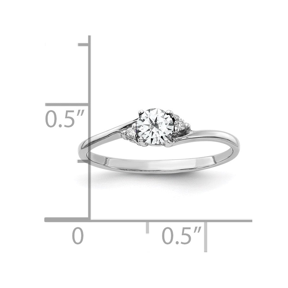 14k White Gold 4mm Cubic Zirconia A Real Diamond ring