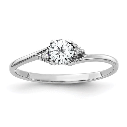 14k White Gold 4mm Cubic Zirconia A Real Diamond ring