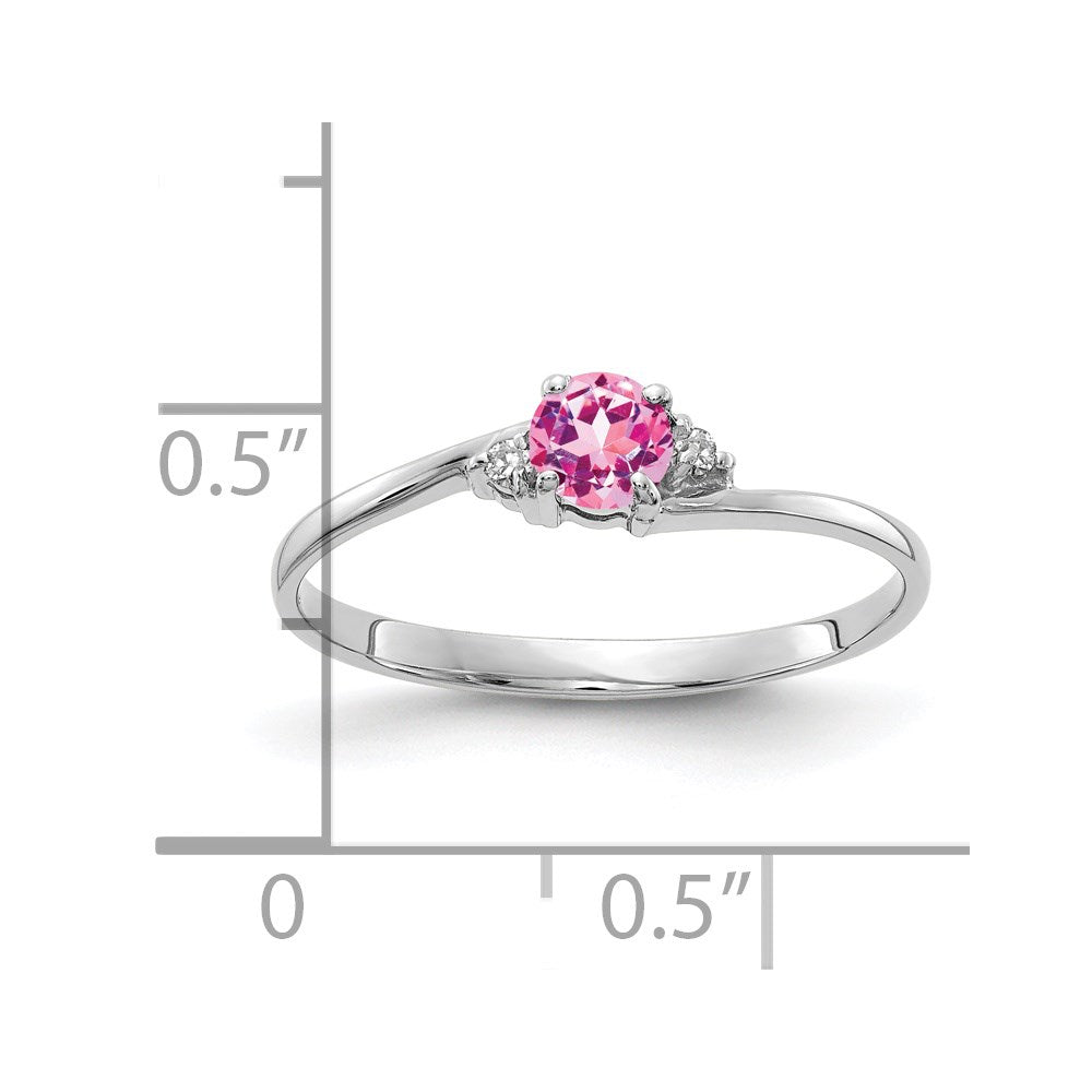 14k White Gold 4mm Pink Sapphire A Real Diamond ring