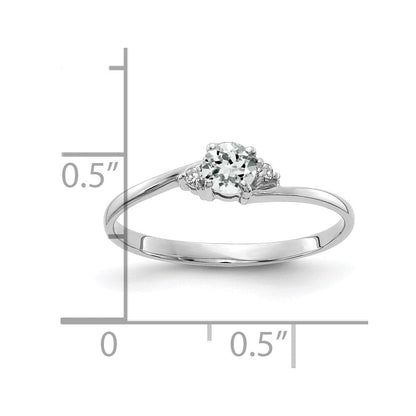 14k white gold 4mm white topaz aa real diamond ring y4713wt aa
