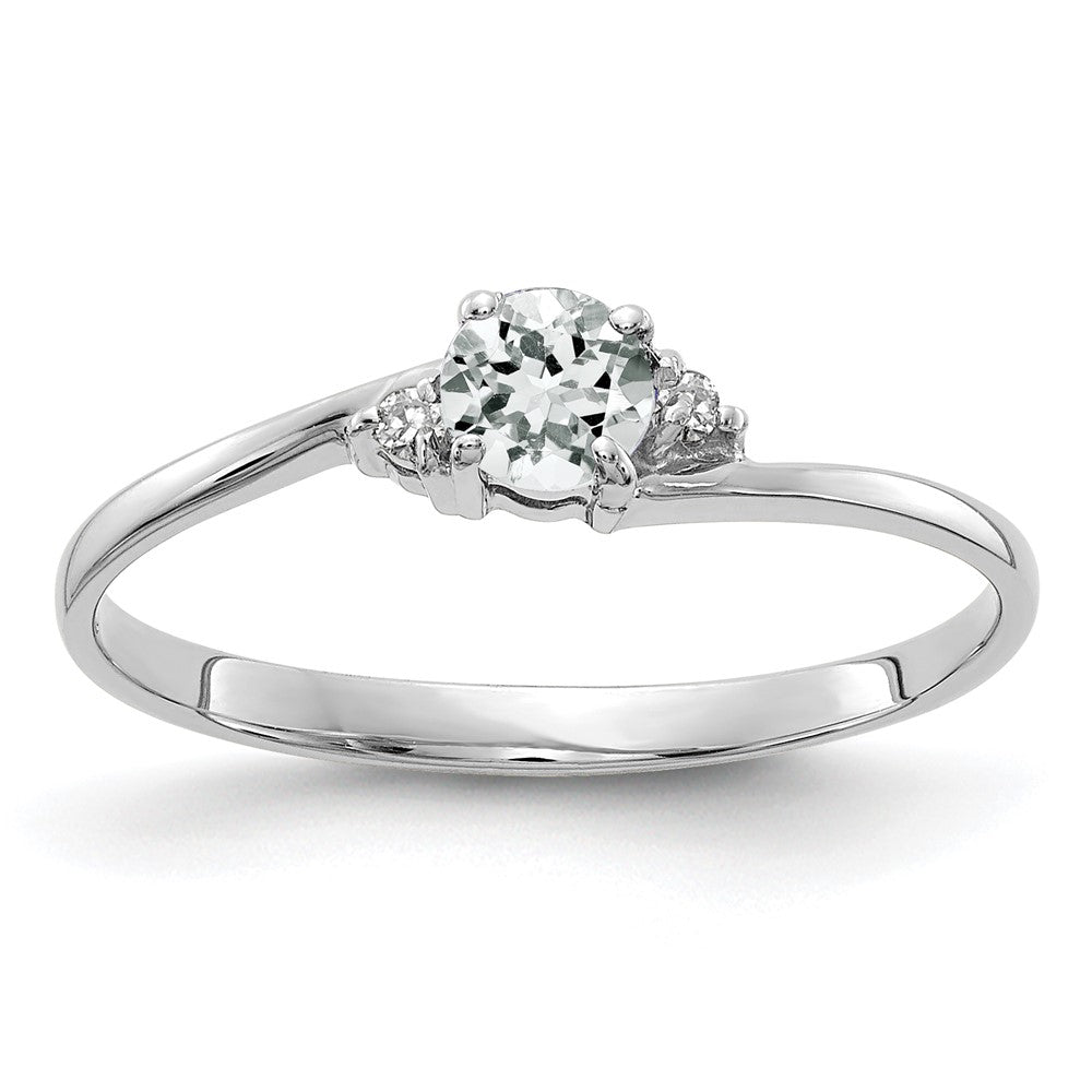 14k white gold 4mm white topaz aa real diamond ring y4713wt aa