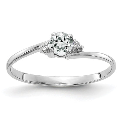 14k white gold 4mm white topaz aa real diamond ring y4713wt aa
