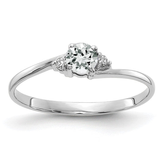 14k white gold 4mm white topaz aa real diamond ring y4713wt aa
