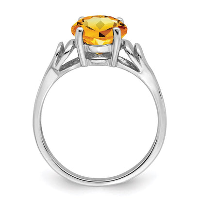 14k White Gold 8mm Citrine ring