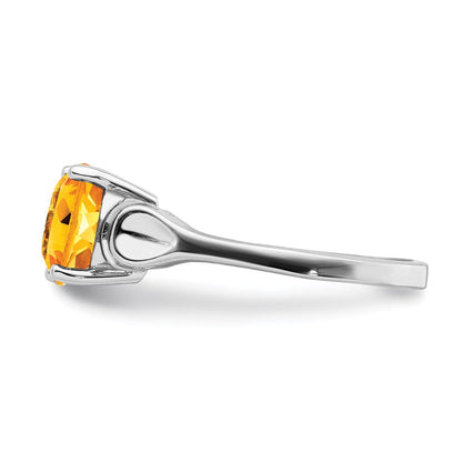 14k White Gold 8mm Citrine ring