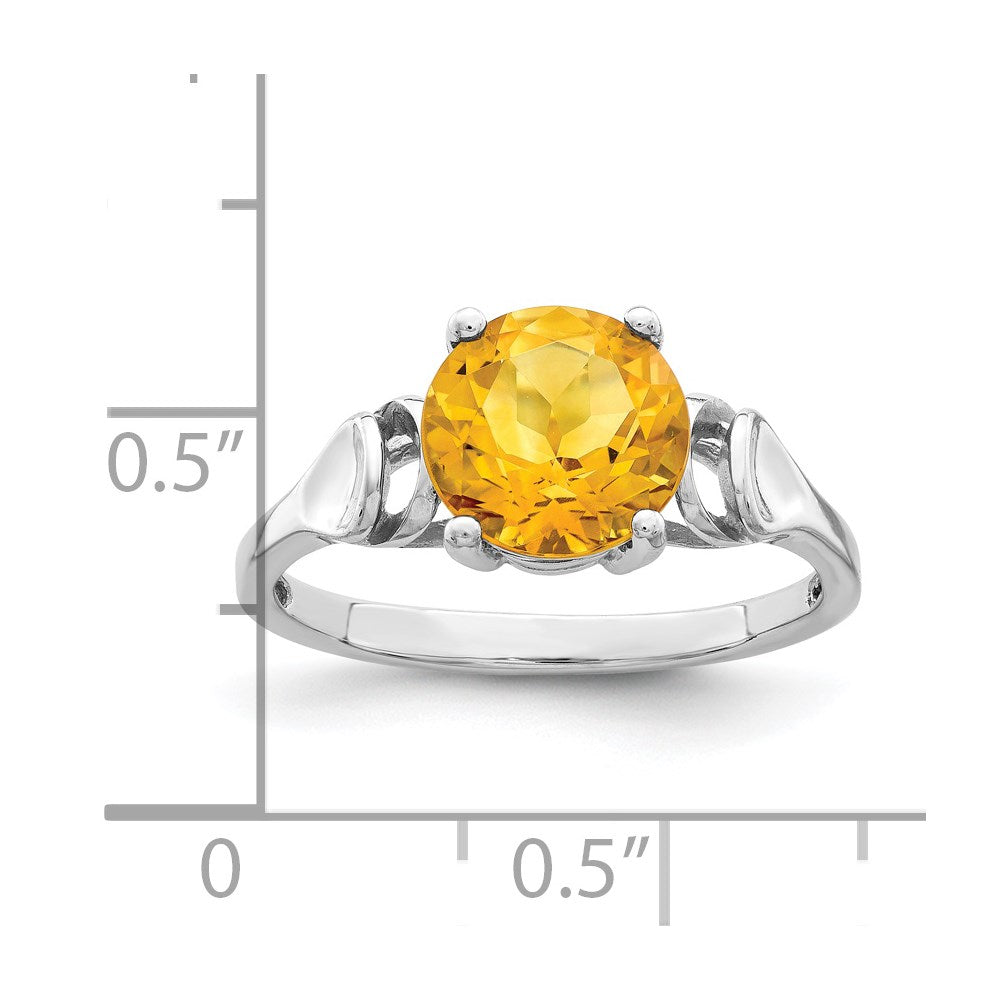 14k White Gold 8mm Citrine ring