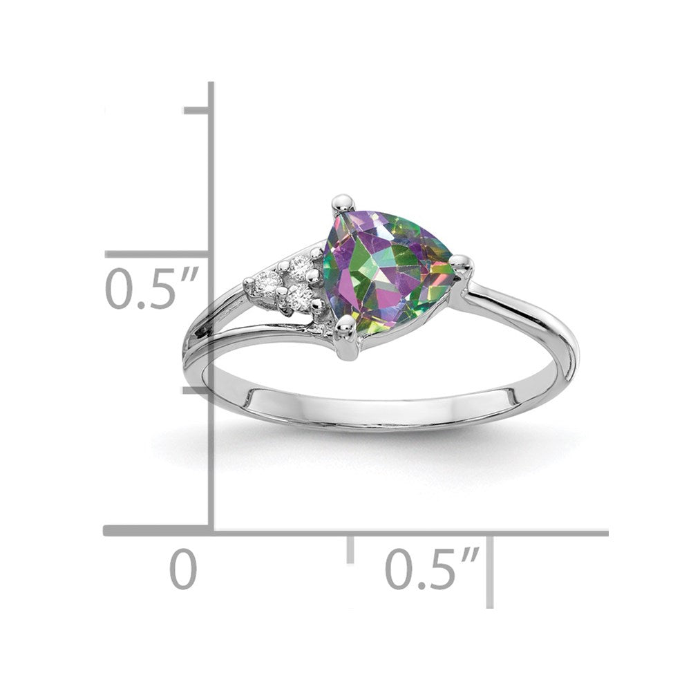 14k white gold 6mm fire topaz a real diamond ring y4745ft a