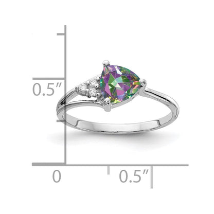 14k white gold 6mm fire topaz a real diamond ring y4745ft a