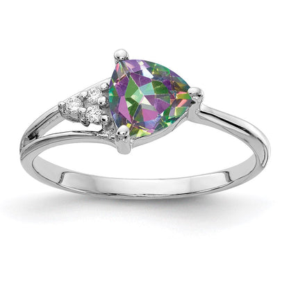 14k white gold 6mm fire topaz a real diamond ring y4745ft a
