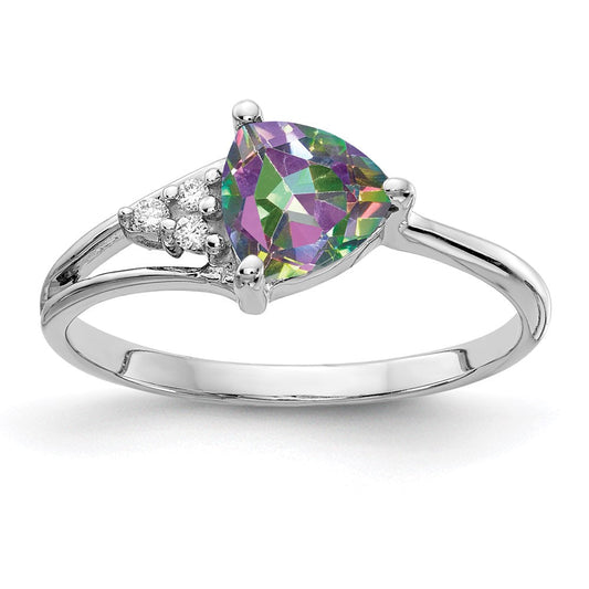 14k white gold 6mm fire topaz a real diamond ring y4745ft a