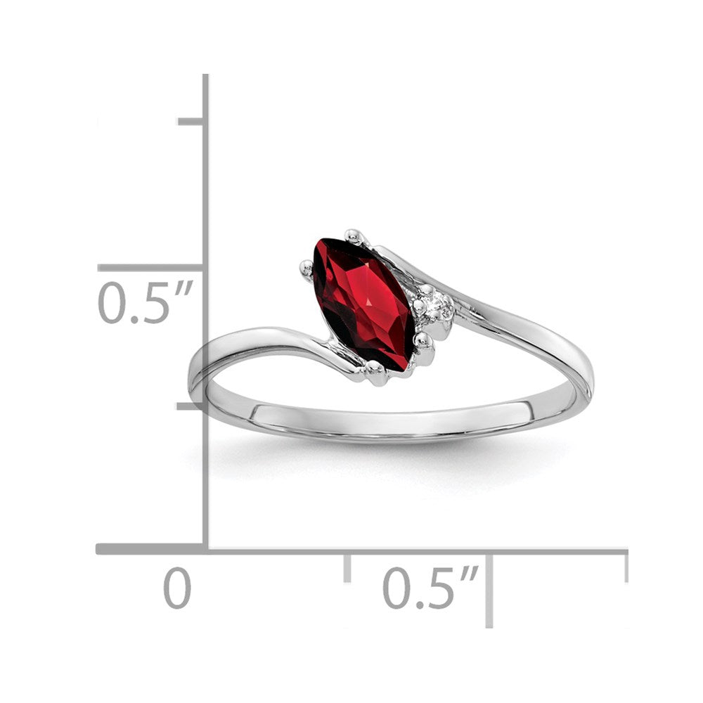 14k white gold 7x3 5mm marquise garnet a real diamond ring y4746ga a
