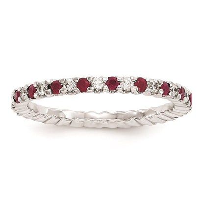14k white gold real diamond ruby ring y4909r aa 7