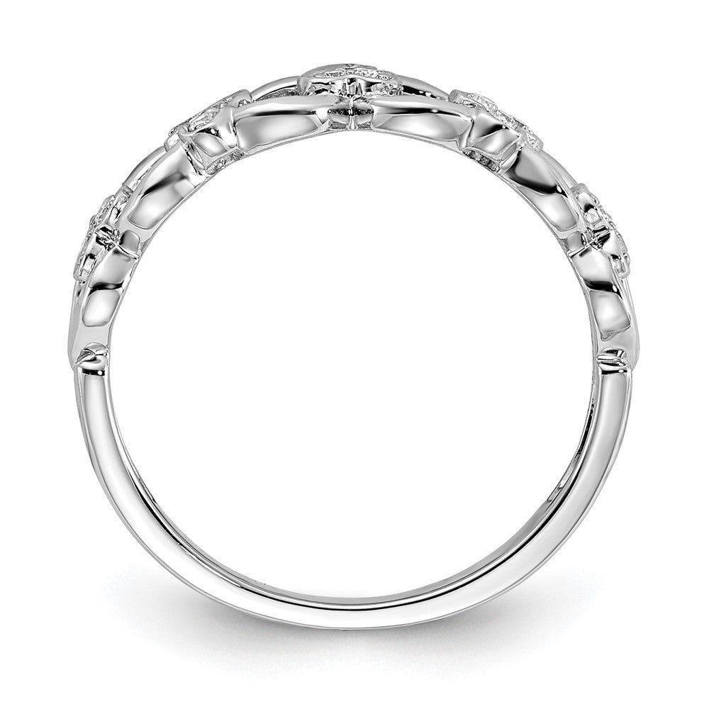 14K White Gold Real Diamond Band