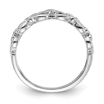 14K White Gold Real Diamond Band