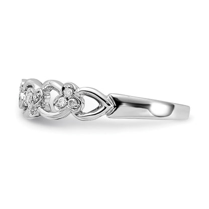 14K White Gold Real Diamond Band