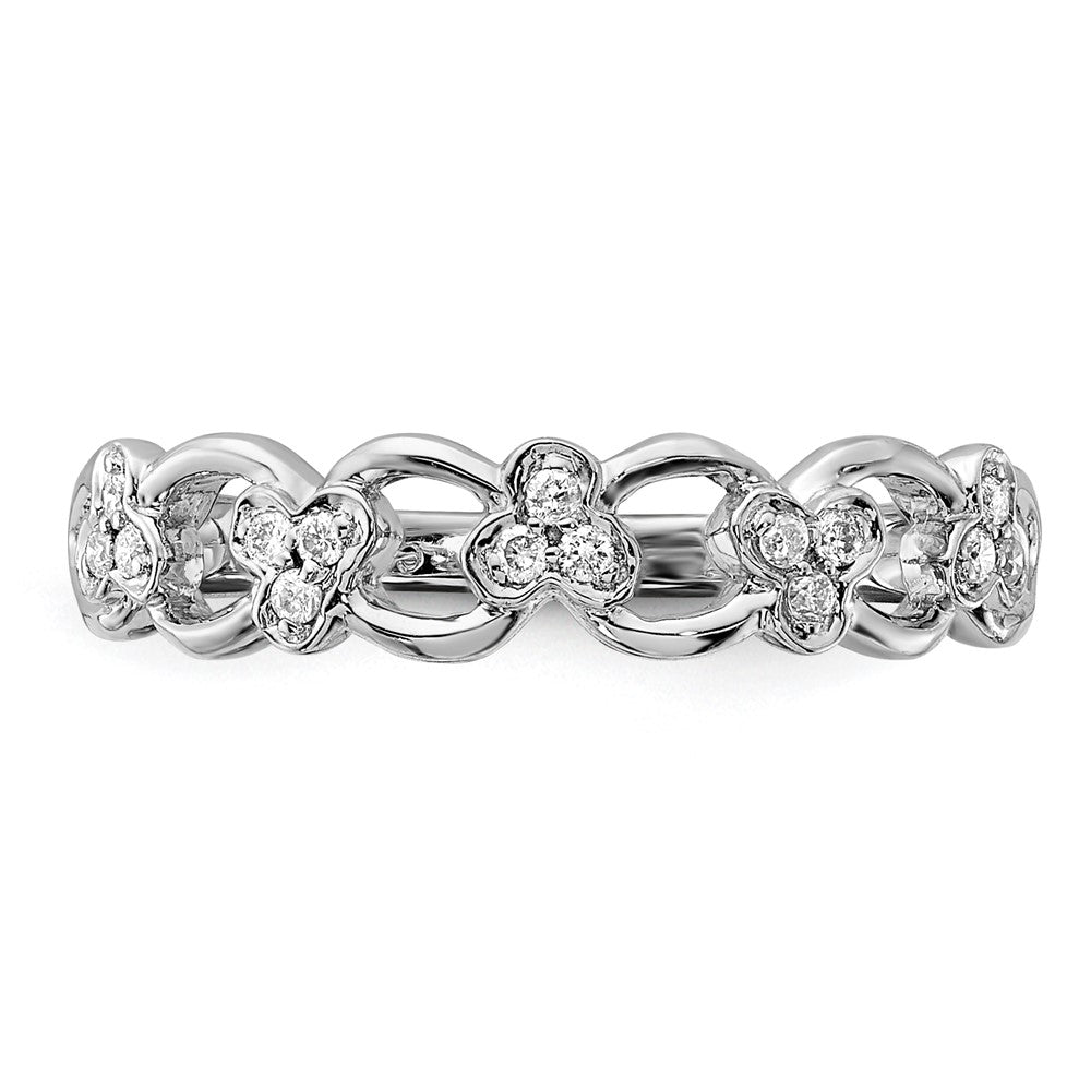 14K White Gold Real Diamond Band