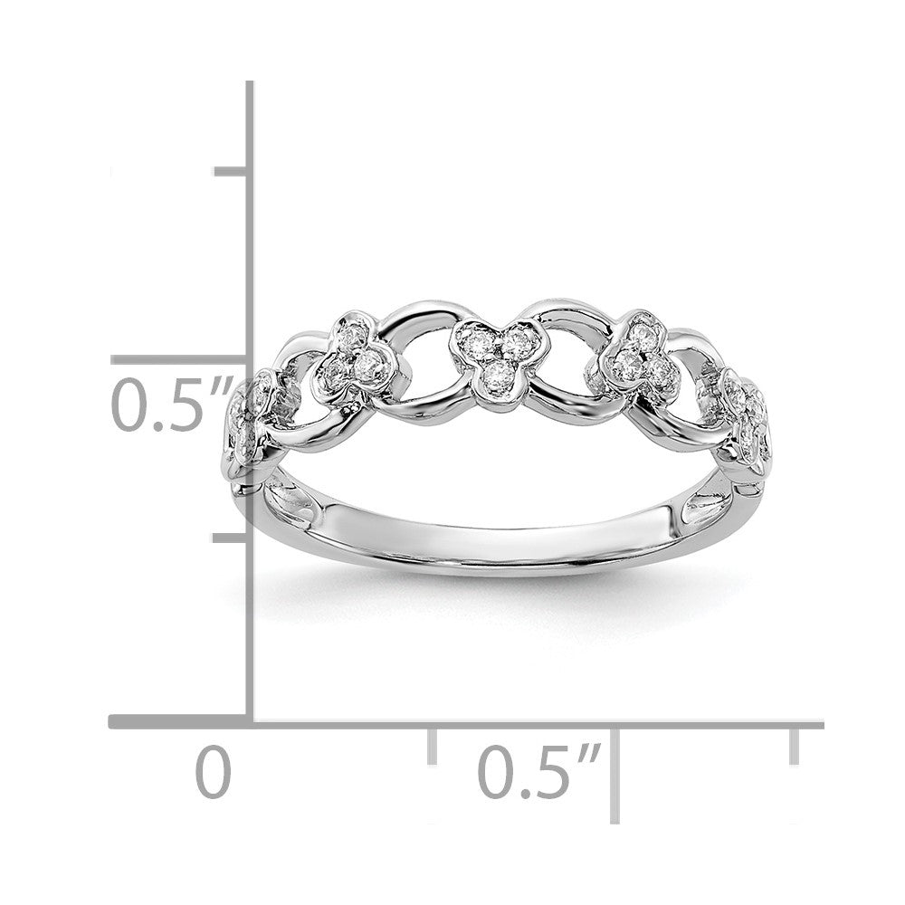 14K White Gold Real Diamond Band