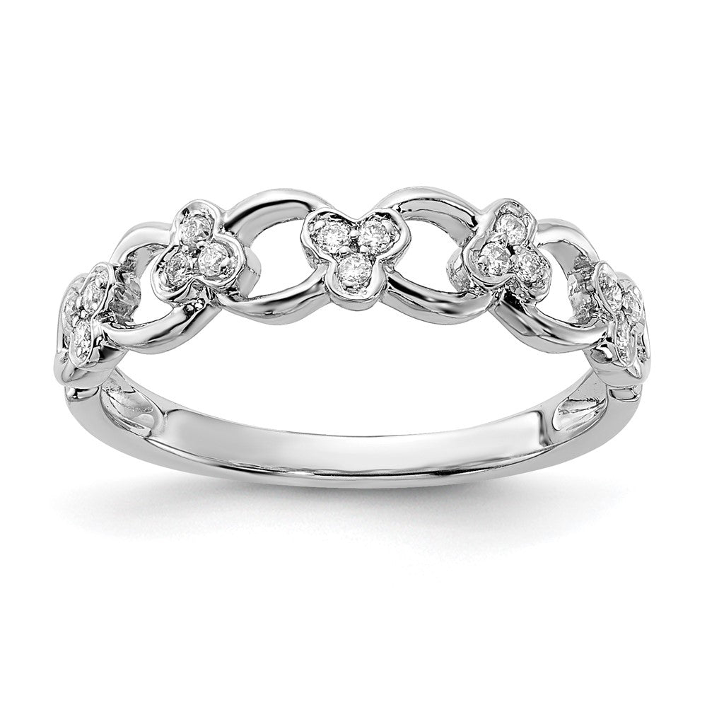 14K White Gold Real Diamond Band