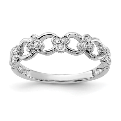 14K White Gold Real Diamond Band