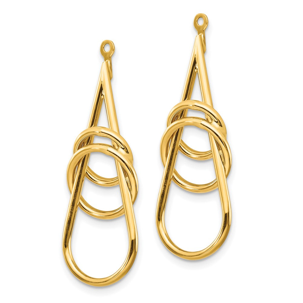 14k Yellow Gold Polished Fancy Teardrop Earring Jackets