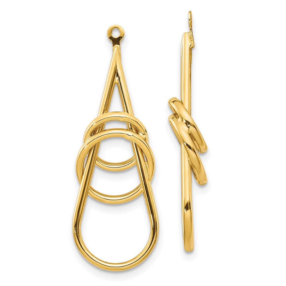 14k Yellow Gold Polished Fancy Teardrop Earring Jackets