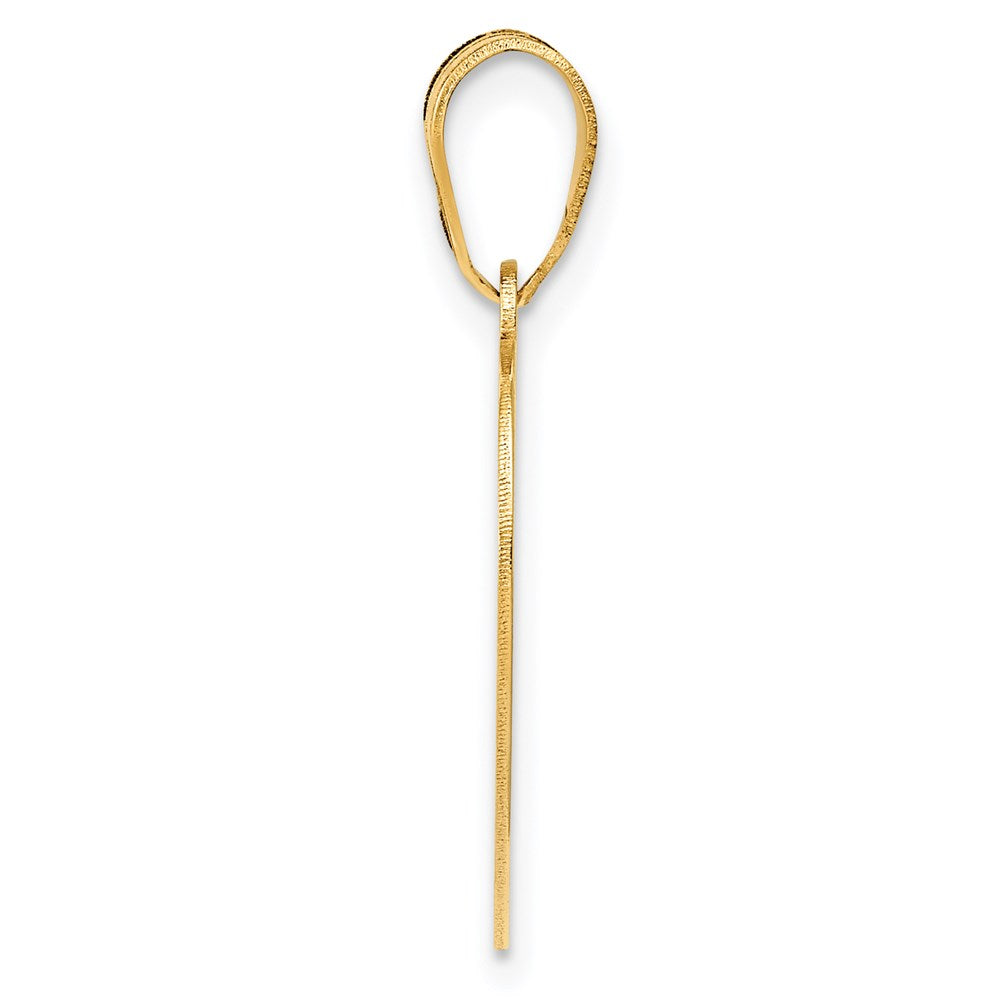 14k Yellow Gold Infinity FOREVER Laser Cut Charm Heart Pendant