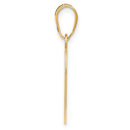 14k Yellow Gold Infinity FOREVER Laser Cut Charm Heart Pendant