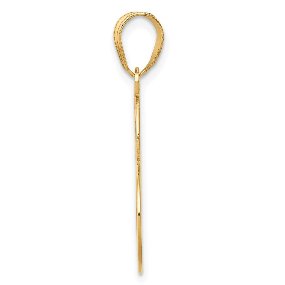 14k Yellow Gold Heart W/Cut Out Awareness Ribbon Charm