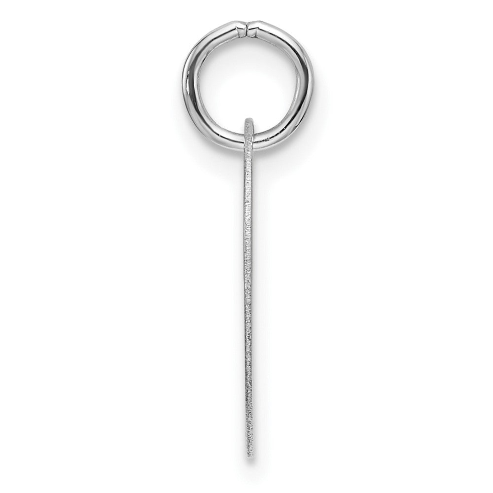 14k Yellow Gold Polished Black Enamel Letter W Initial Disk Charm