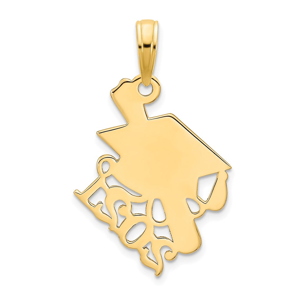 14k Yellow Gold Graduations Cap and Slanted Diploma 2021 Charm