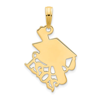 14k Yellow Gold Graduations Cap and Slanted Diploma 2021 Charm