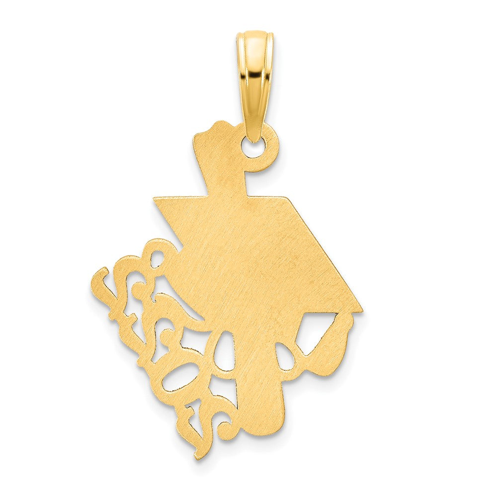 14k Yellow Gold Graduations Cap and Slanted Diploma 2022 Charm