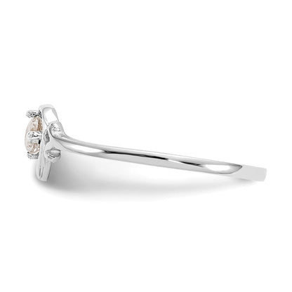 14K White Gold Topaz Birthstone Heart Ring