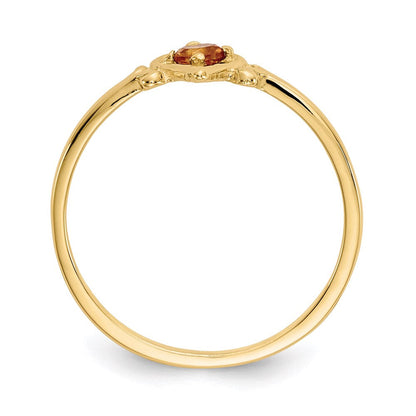 14K Yellow Gold Citrine Birthstone Heart Ring