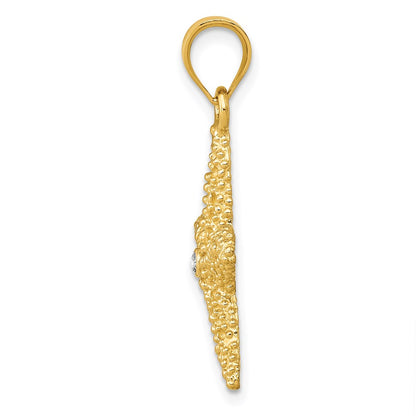 14K Diamond Starfish Pendant