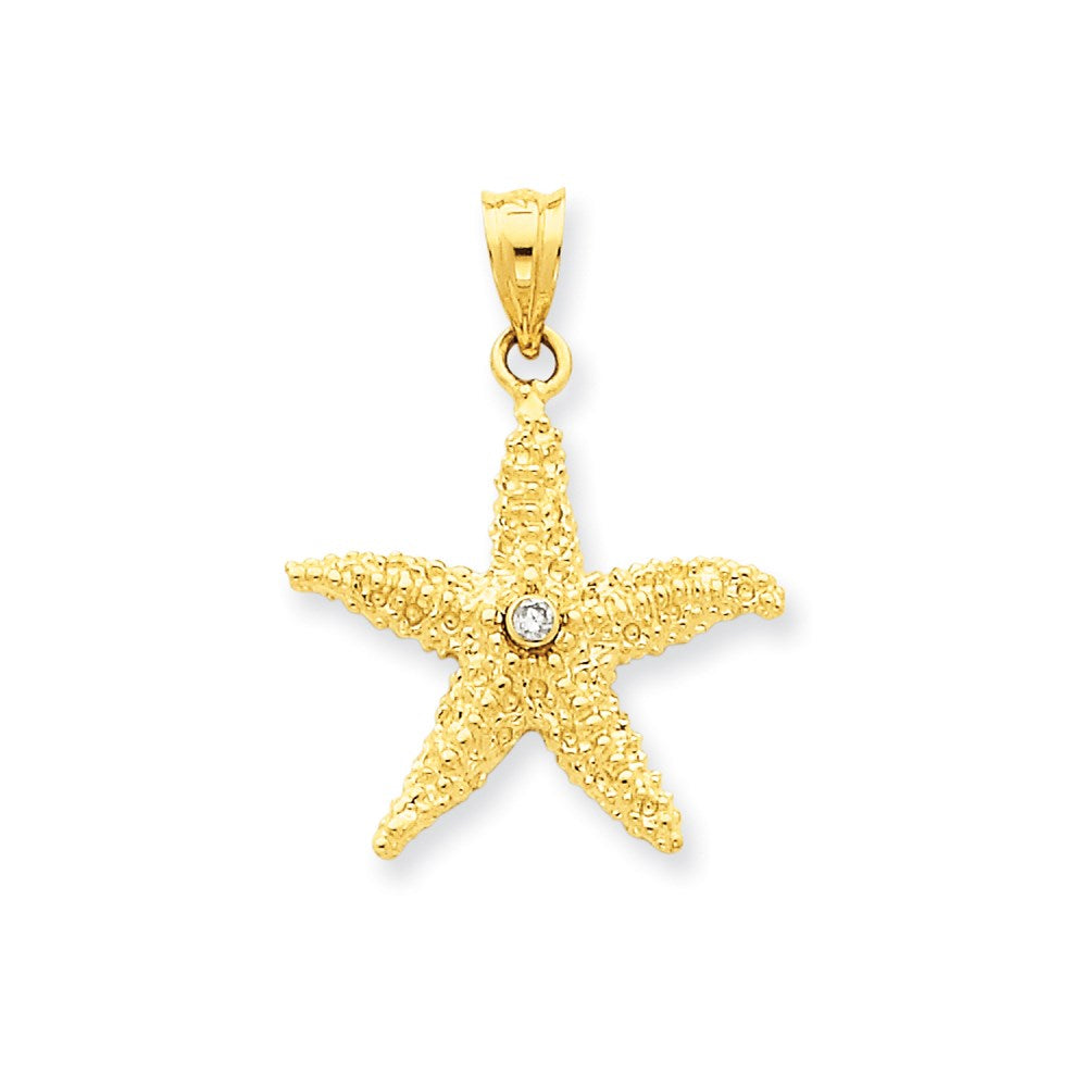 14K Diamond Starfish Pendant