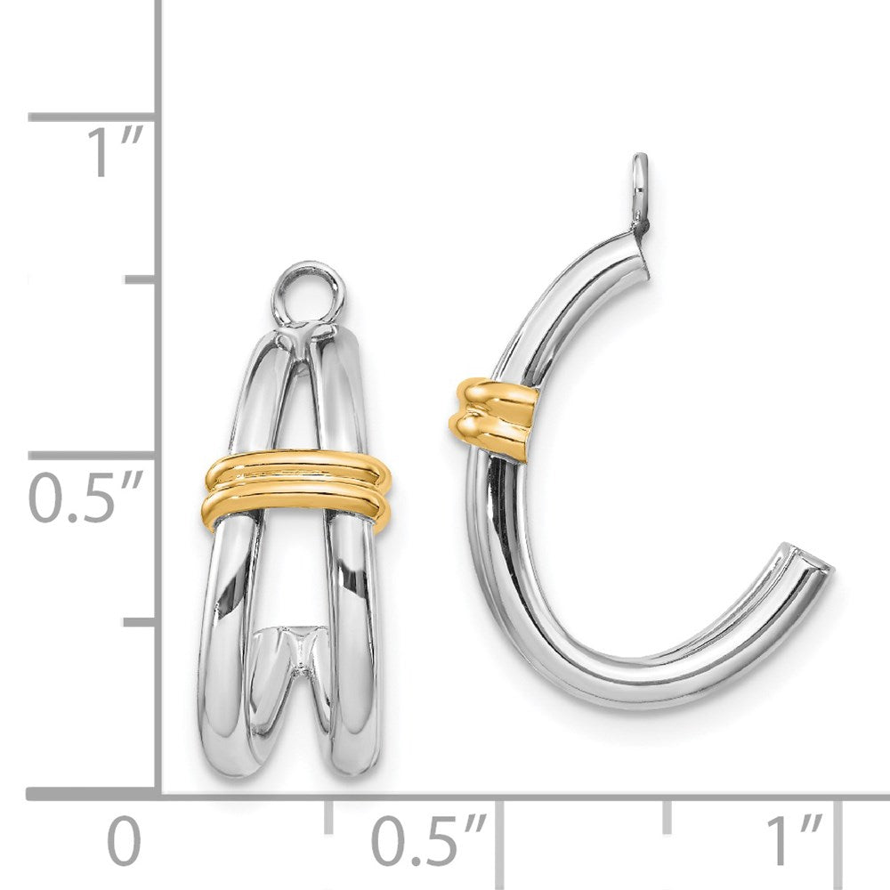 14k Two-tone Gold J Hoop Earring Jackets