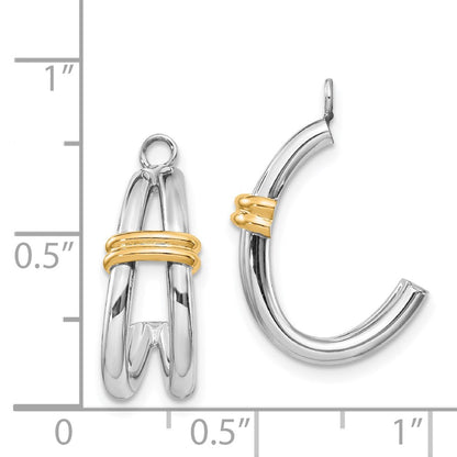 14k Two-tone Gold J Hoop Earring Jackets