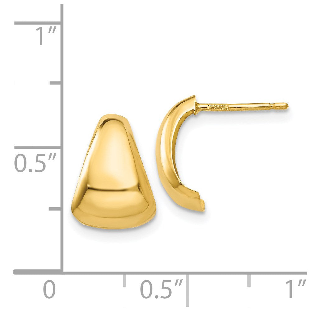 14k Yellow Gold Polished Fancy Post Earrings